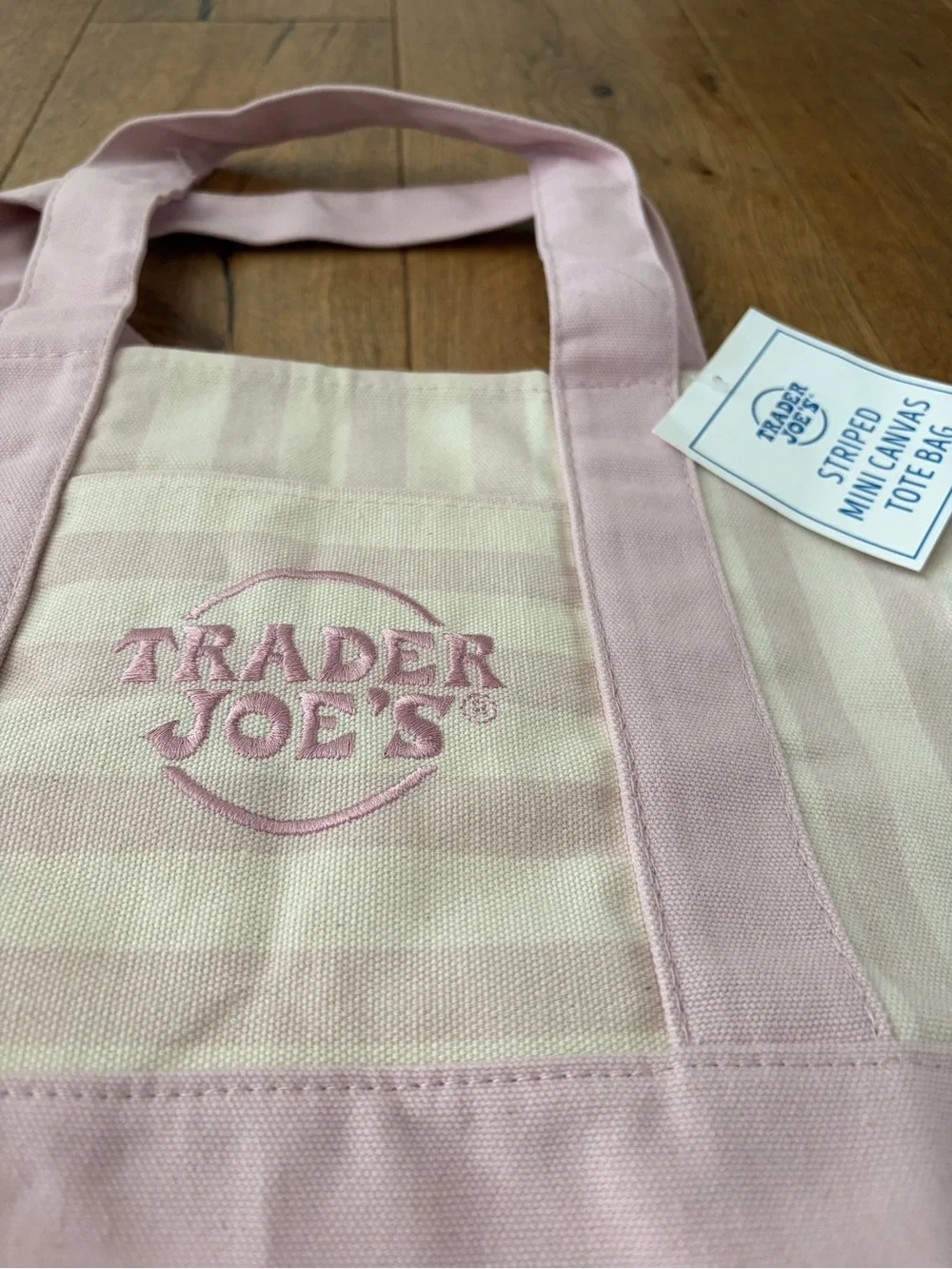 4 Pastel Stripe Canvas Tote Bags